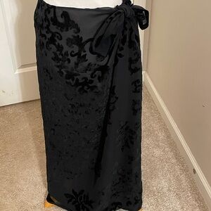 Fabulous burnout silk velvet wrap look skirt